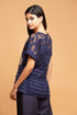 Peplum Top - Navy Lace